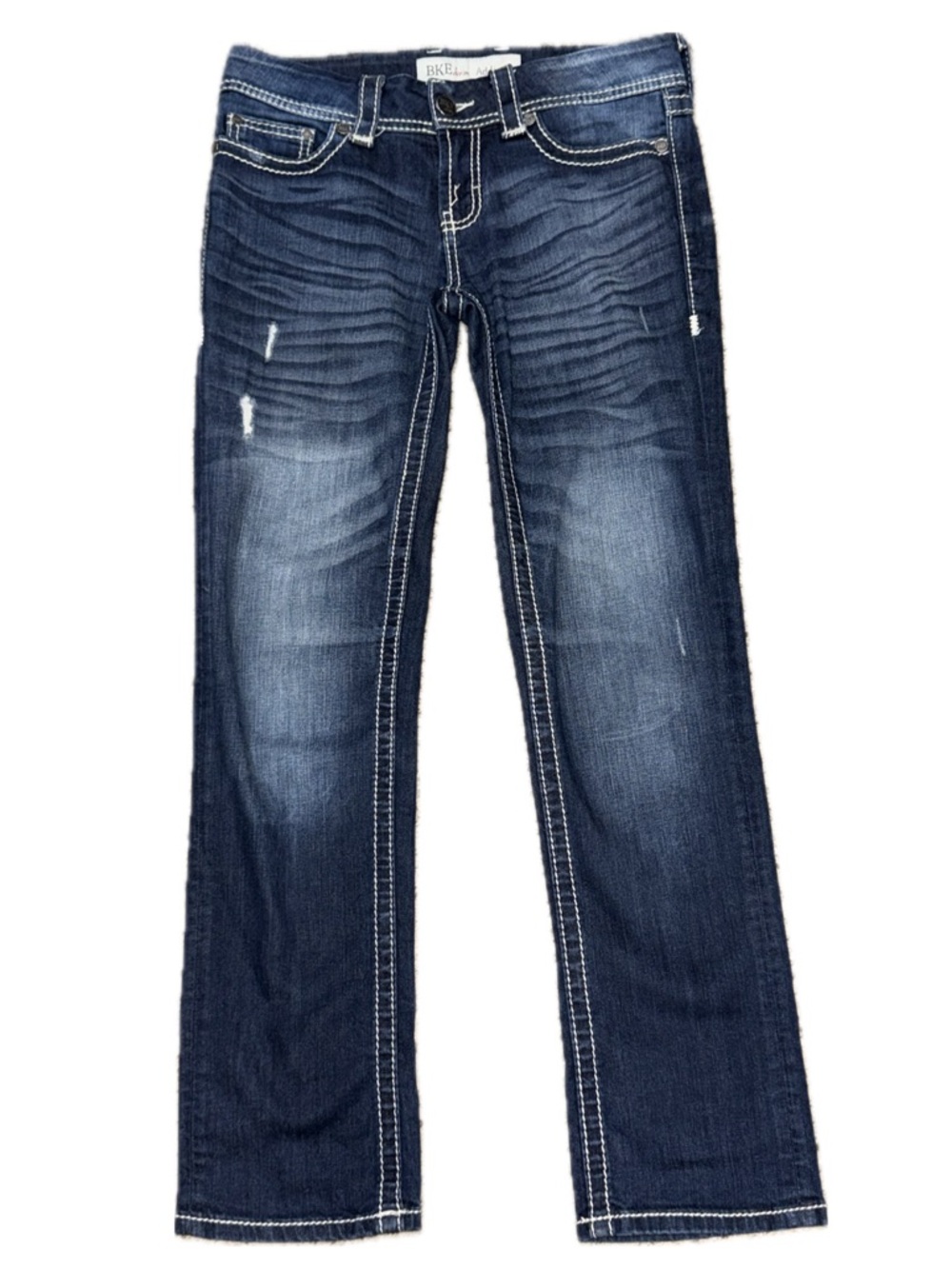 BKE‎ Addison Bootcut Jeans Medium Wash Distressed | 26